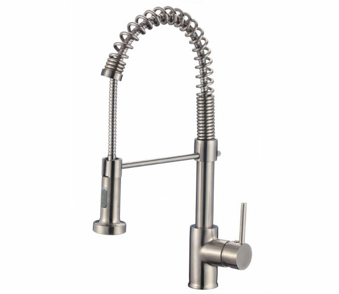 Stainless Steel Kitchen Faucet, Modern Pull-Down Sprayer