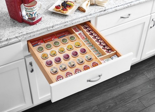 Coffee pod drawer organizer, kitchen storage solution, put your Pumpkin Spice Latte coffee in here